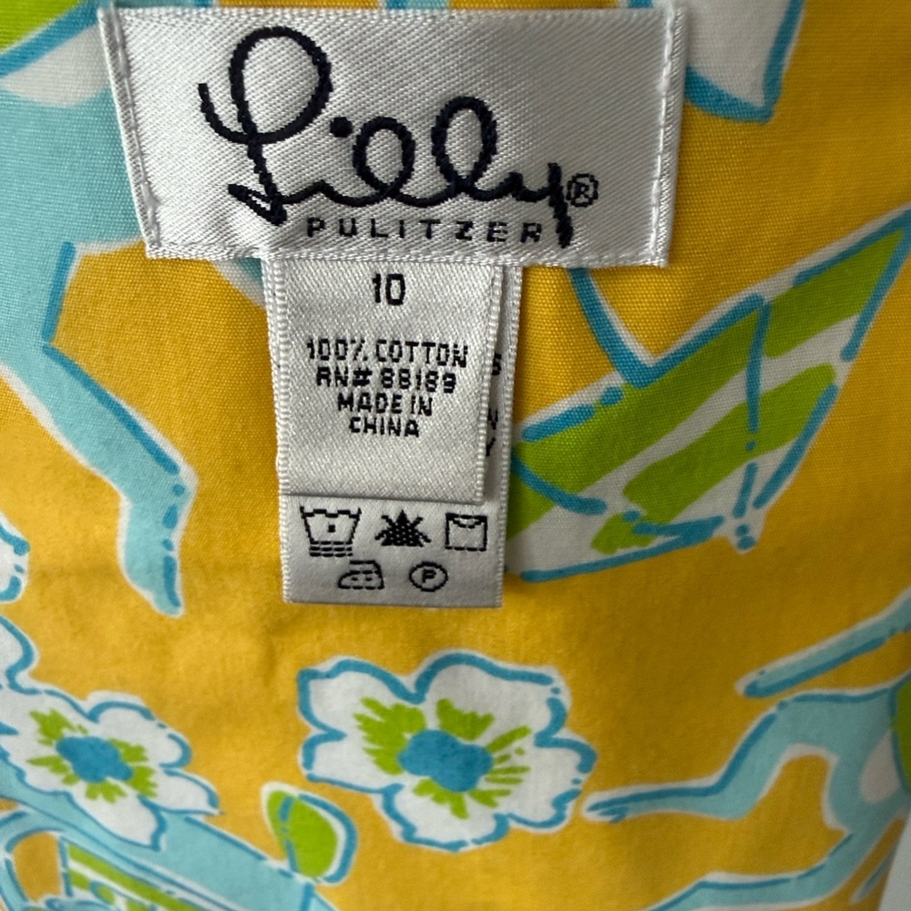 Lilly Pulitzer REVERSIBLE Monkeys or Paisley Midi Skirt - Blue, Yellow - Picture 7 of 8